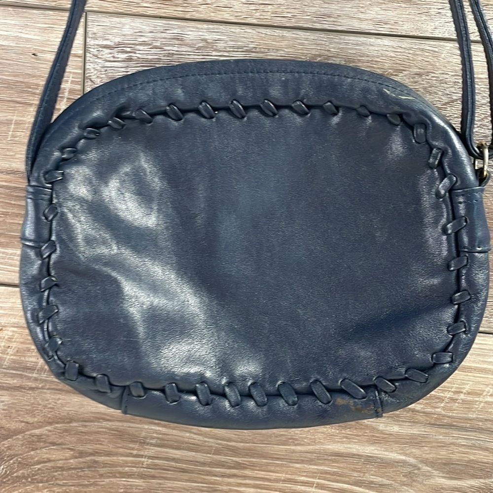 Leather Braided Blue Shoulder Bag, Vintage